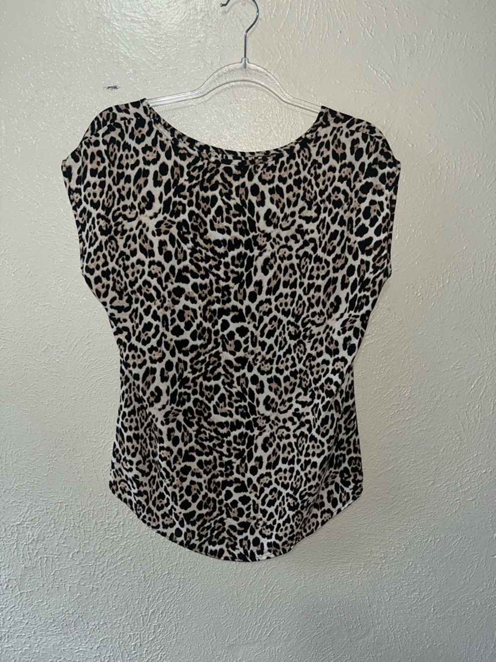 HeartSoul Leopard Print Short Sleeve Top - Black & Cream